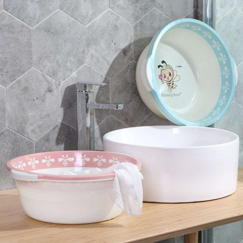 家用双耳塑料脸盆洗脸盆学生宿舍洗脚盆加厚洗衣服盆卫生间脸盆 