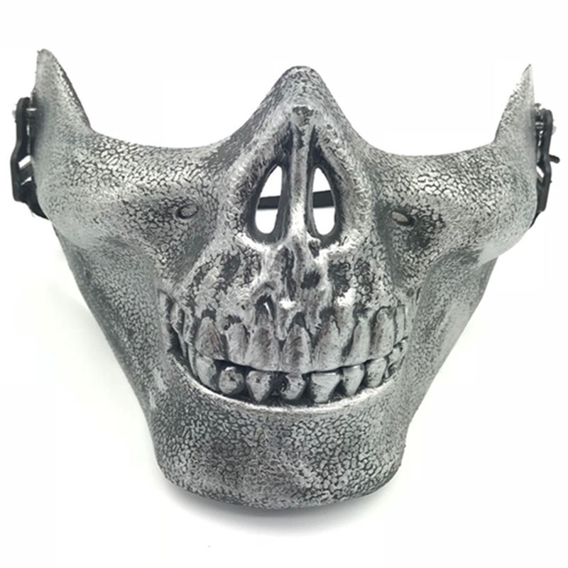 半脸骷髅面具 骷髅战士面具 CS实战防护面具 恐怖鬼脸面具