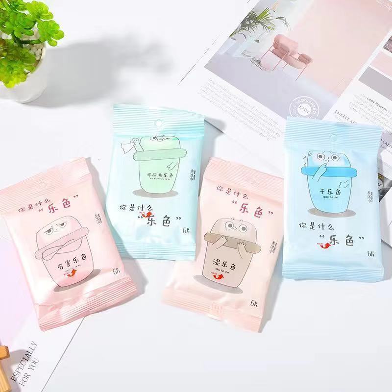 ins潮流6片迷你湿纸巾便携湿纸巾量大可定制图案