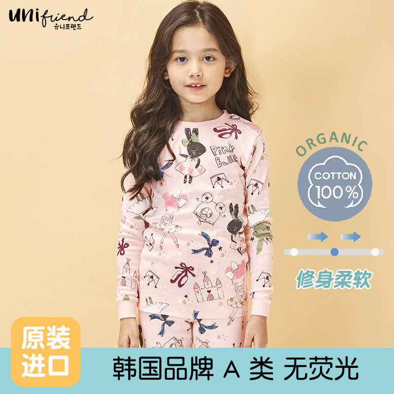 新款童装家居服套装秋冬中小童内衣套装纯棉韩版儿童秋衣卡通