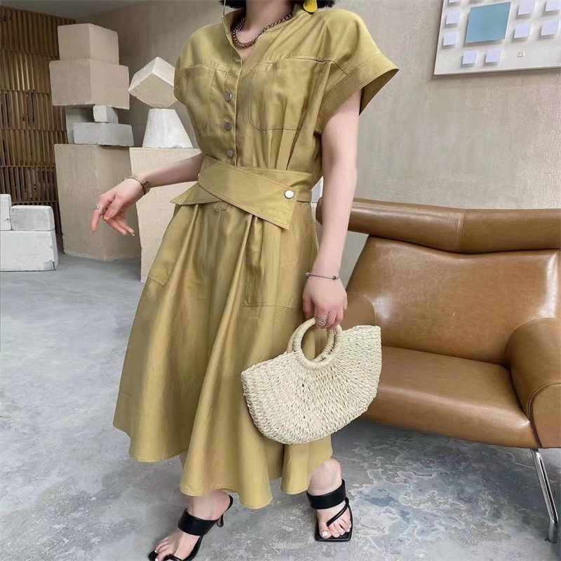 欧拉均码显瘦美欧风夏季2025年新款韩版时尚休闲女式连衣裙1
