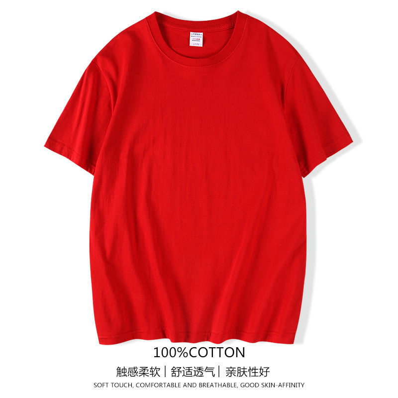 夏季 外贸男装水洗磨毛纯棉面料男士纯色圆领短袖T恤男欧美单t恤7