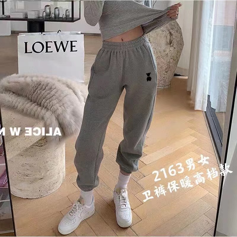 裤子女冬季加绒卫裤加厚休闲裤秋冬宽松直筒束脚长裤潮女士运动裤